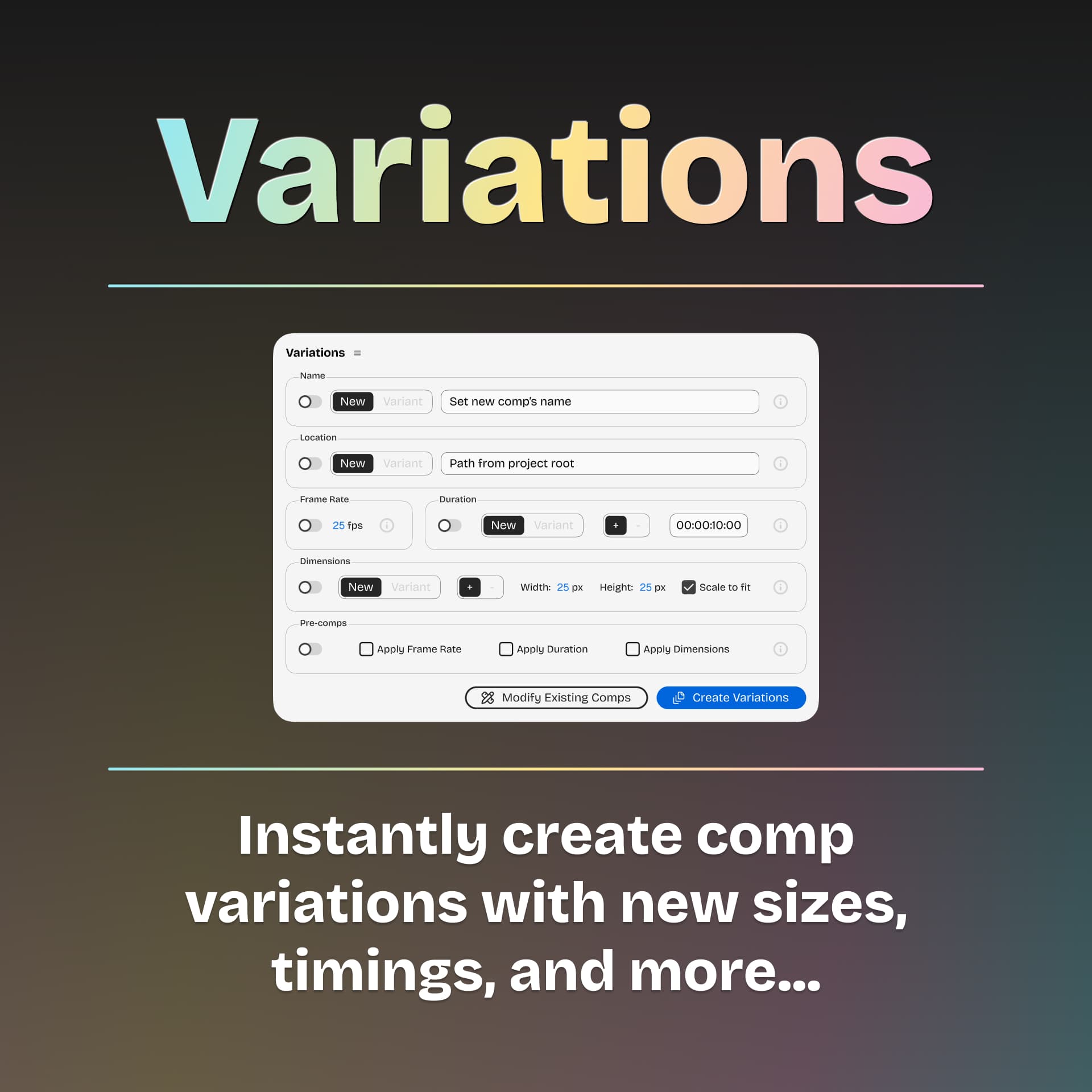 Variations banner